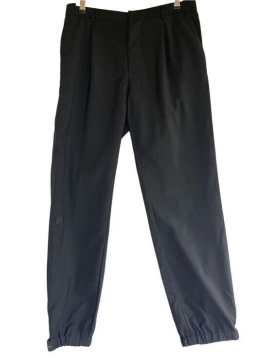 Prada Pants - Prada Black Technical Jogger Pants Logo Ankle Strap Size 46 US 10/12